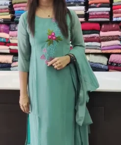 Sea Green Embroidered Kurta for Women